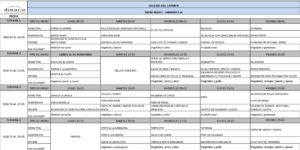 Menú escolar mes de mayo